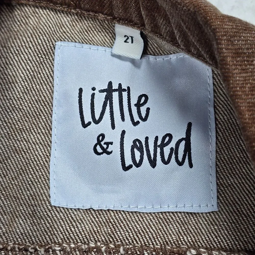 Little & Loved Brown Soft Denim Shacket Jacket Snap Button Up 2T